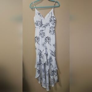 Lulu's Slip Dress Women's Size XS Floral Hi low ruffled hem